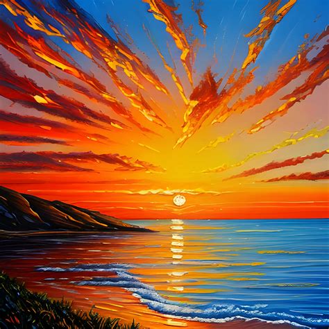 sunset landscape painting|More.